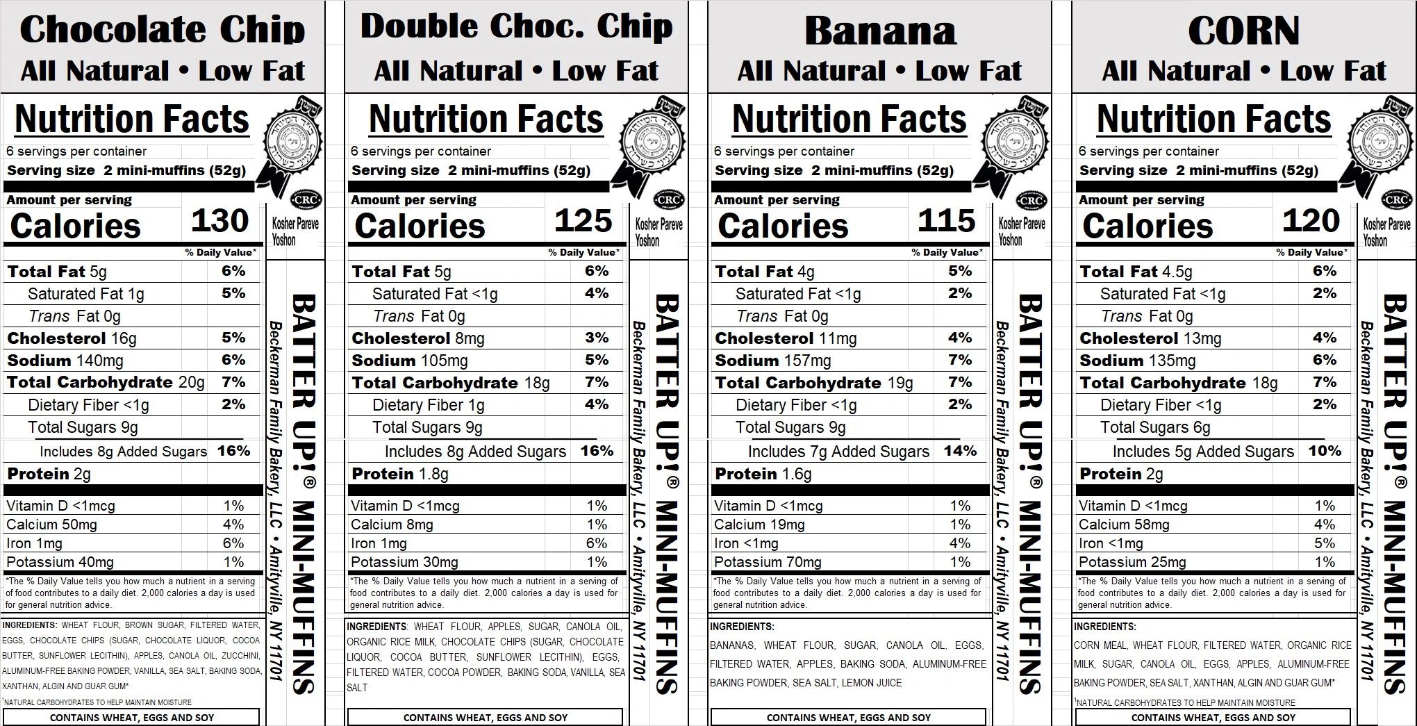 Nutritional Facts Batter Up Muffins